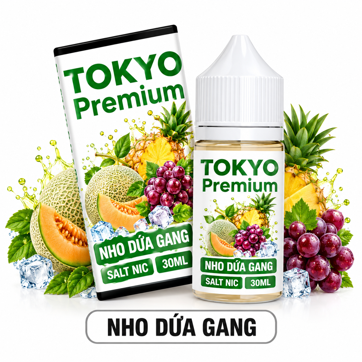 Tinh Dầu Tokyo Premium Hương Nho Dưa Gang 58mg – 30ml Chính Hãng