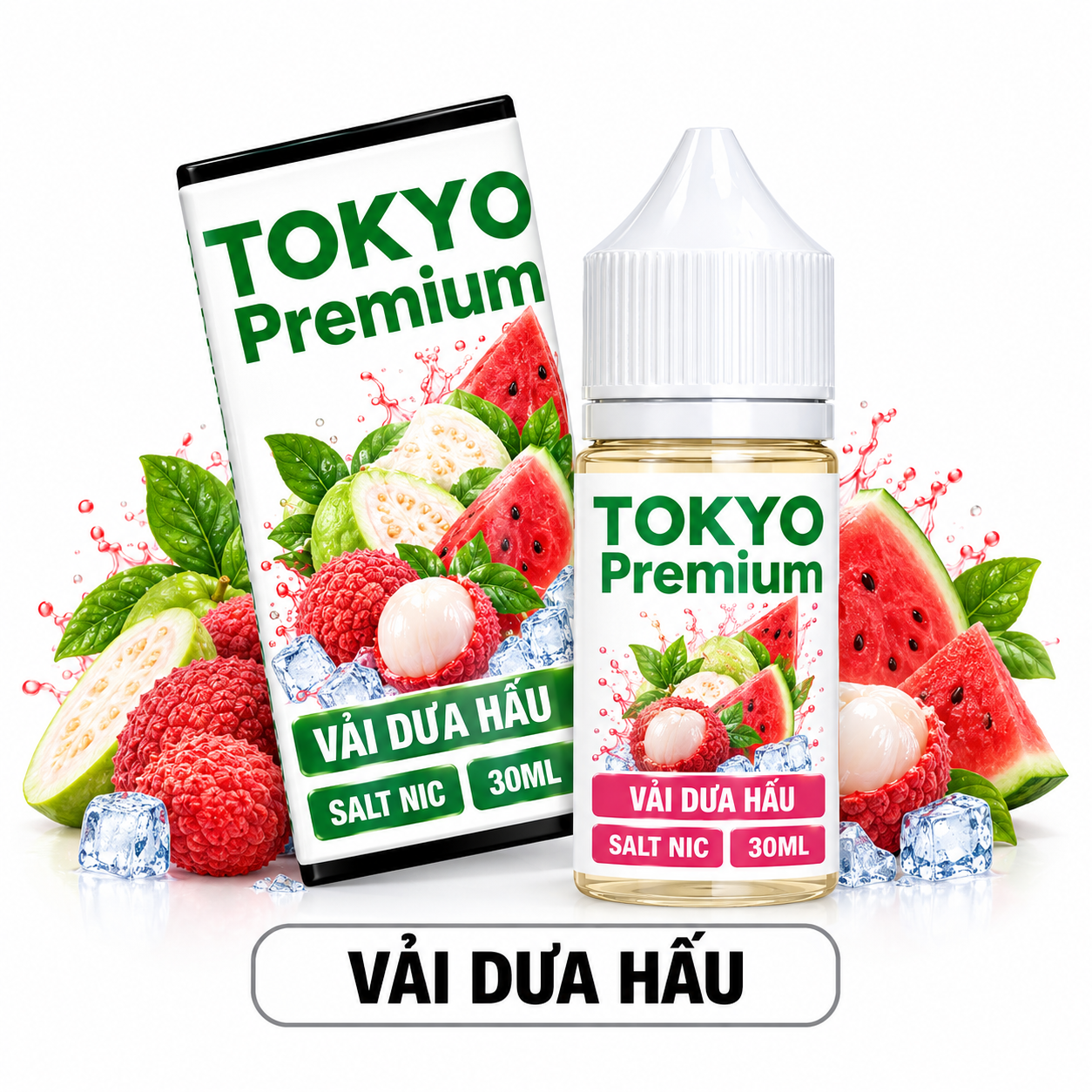Tinh Dầu Tokyo Premium Hương Vải Dưa Hấu 58mg – 30ml Chính Hãng